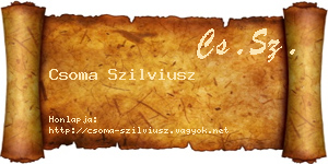 Csoma Szilviusz névjegykártya
